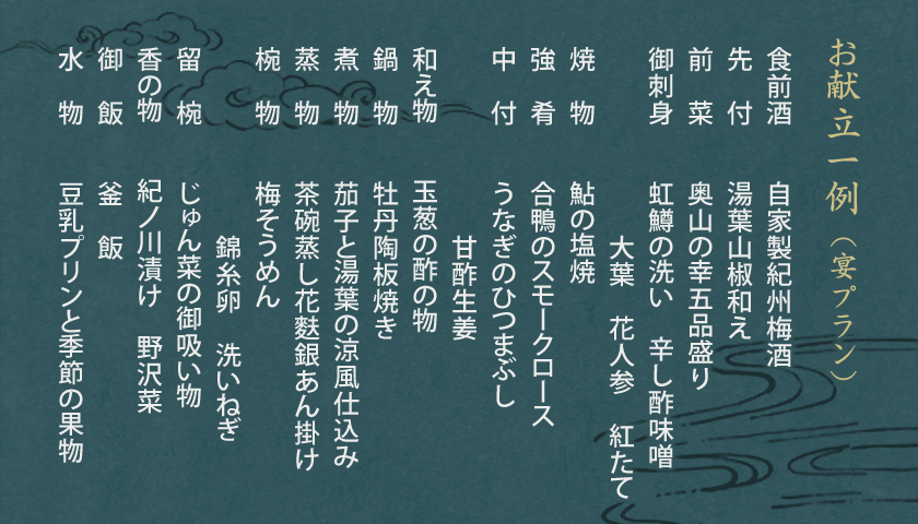 お品書き